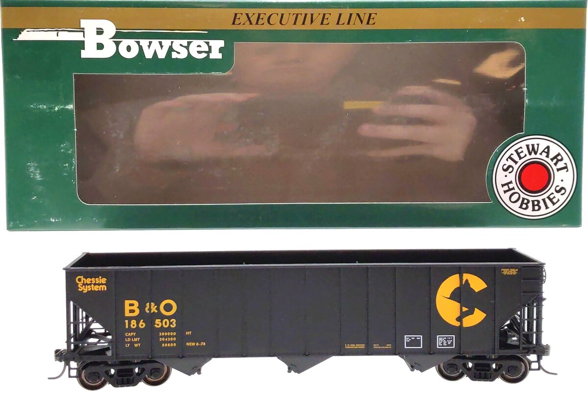 Bowser 40637 HO Scale B&O/Chessie 100-Ton Hopper #186503 LN/Box