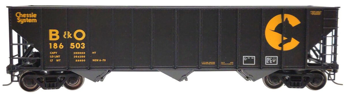 Bowser 40637 HO Scale B&O/Chessie 100-Ton Hopper #186503 LN/Box