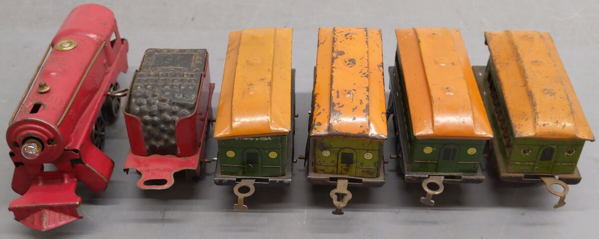 Joy Line 357 Vintage O Wind-Up Steam Passenger Set/Box