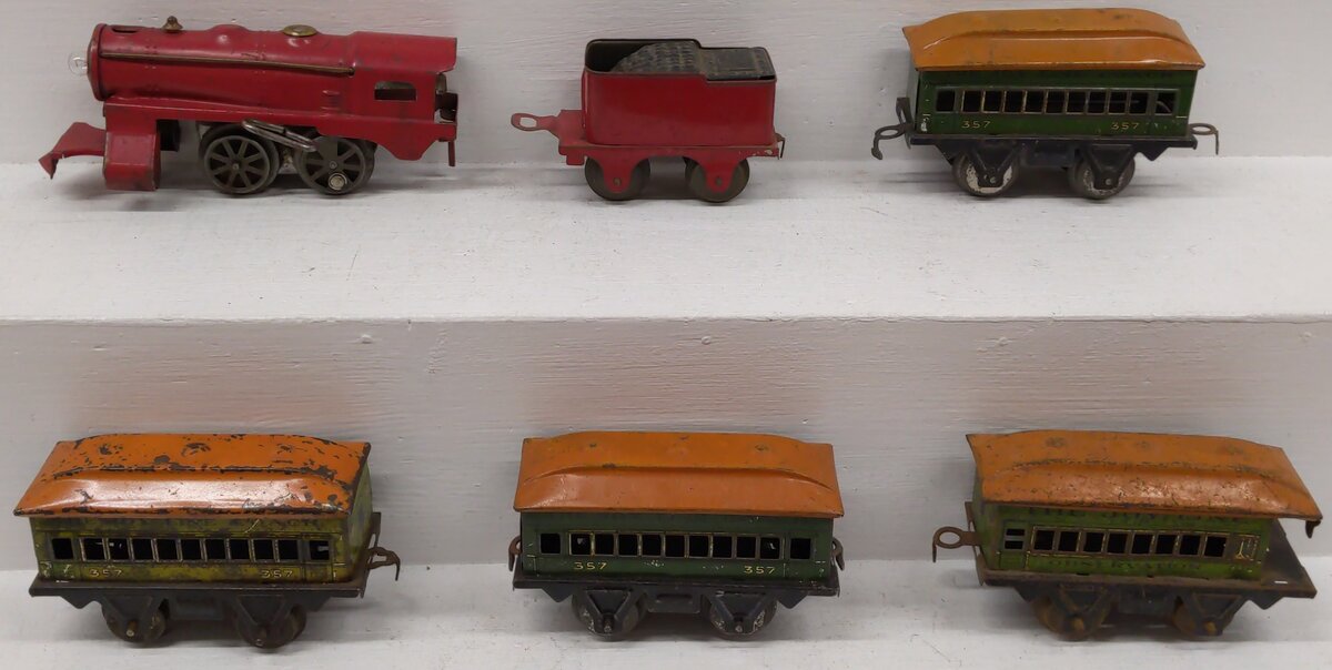 Joy Line 357 Vintage O Wind-Up Steam Passenger Set/Box