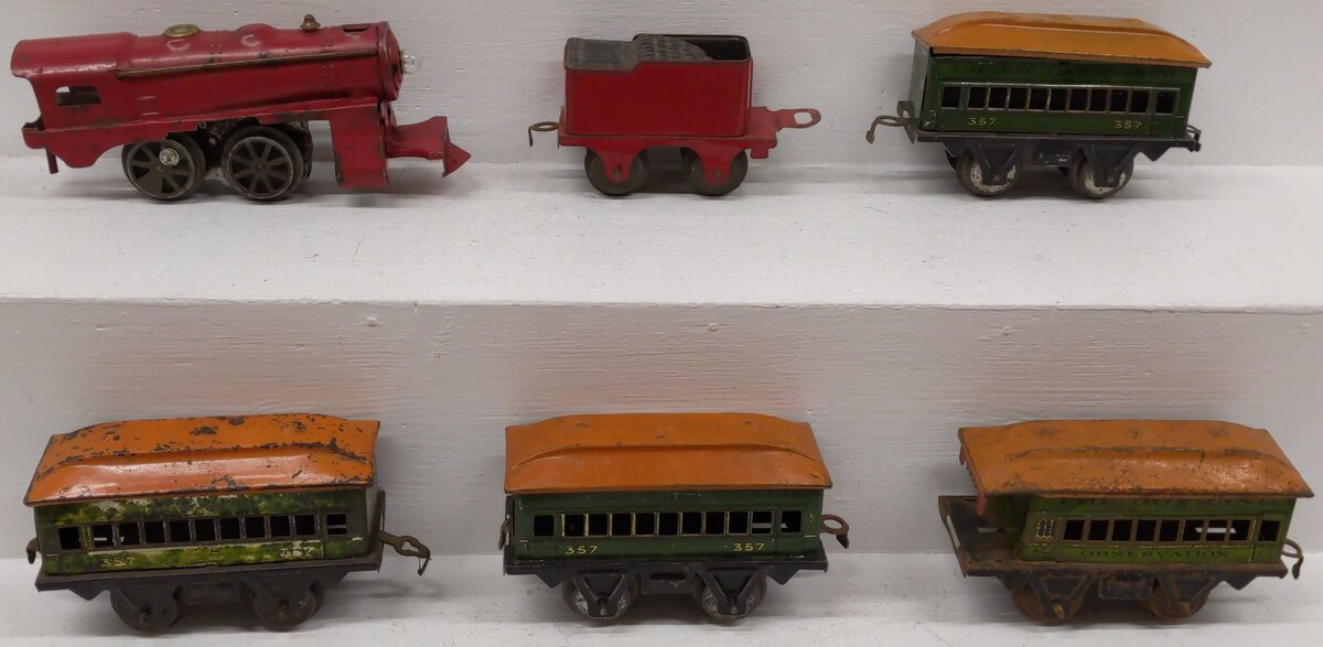 Joy Line 357 Vintage O Wind-Up Steam Passenger Set/Box