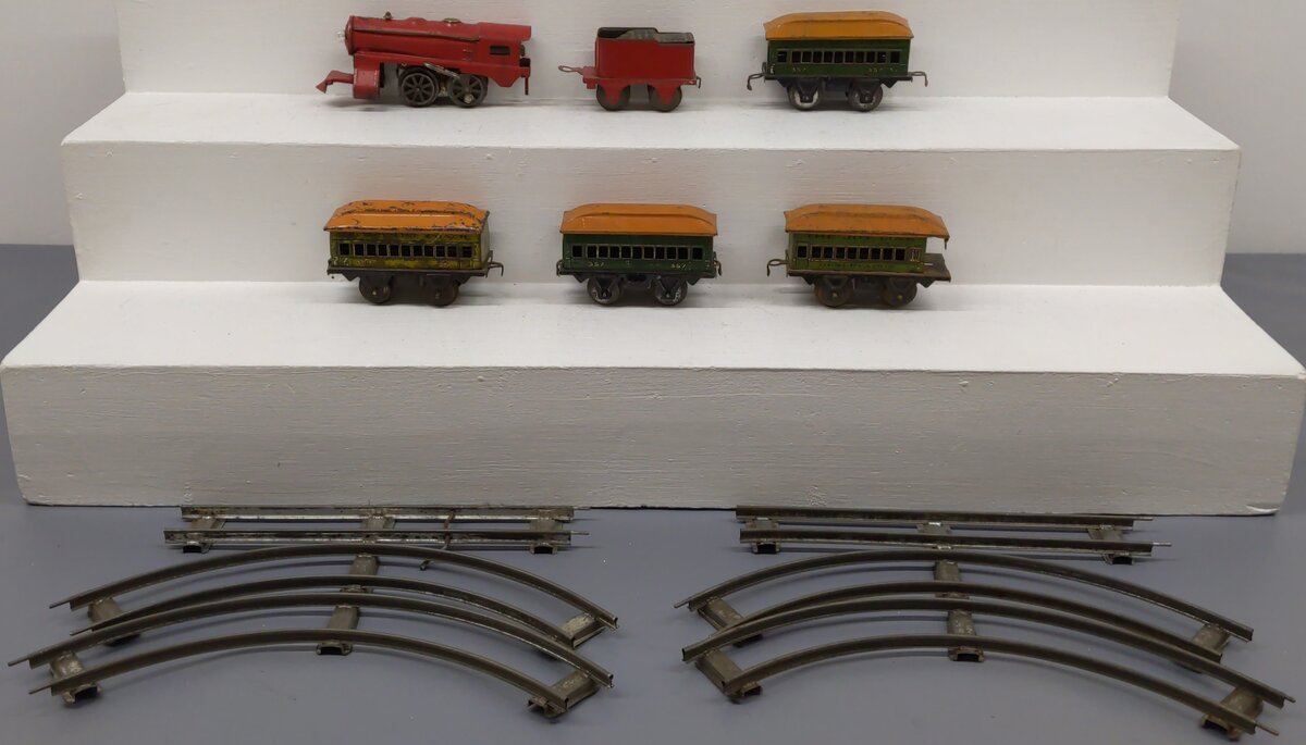 Joy Line 357 Vintage O Wind-Up Steam Passenger Set/Box