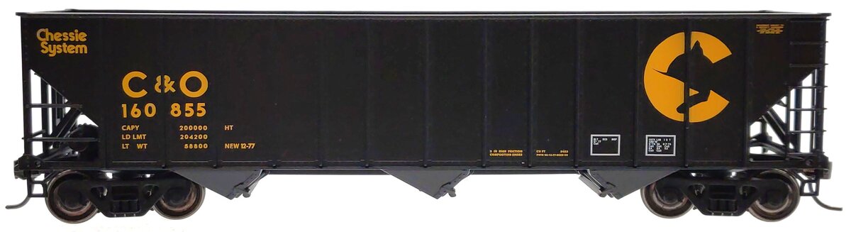Bowser 40635 HO Scale C&O/Chessie 100-Ton Hopper #160855 EX/Box