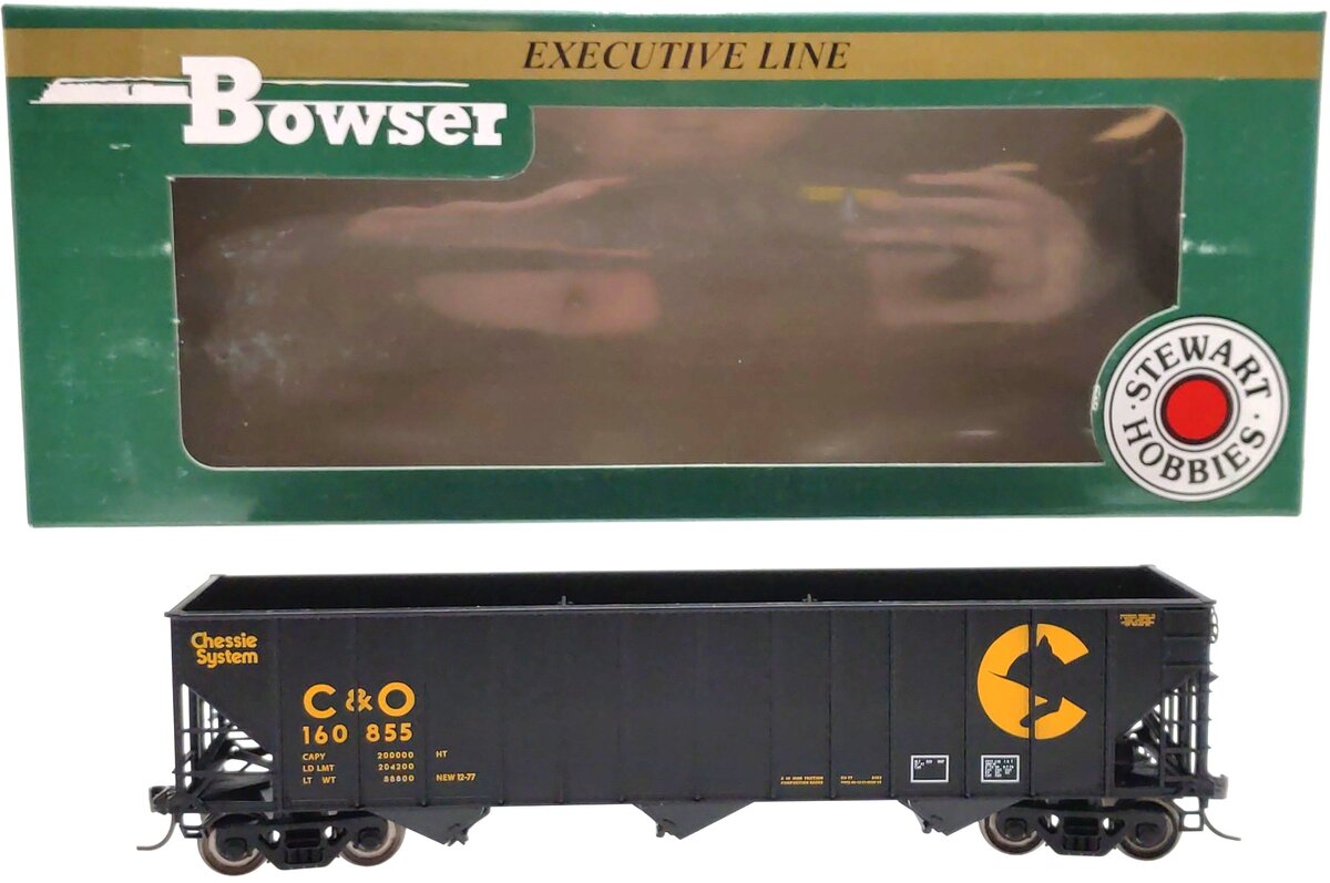 Bowser 40635 HO Scale C&O/Chessie 100-Ton Hopper #160855 EX/Box