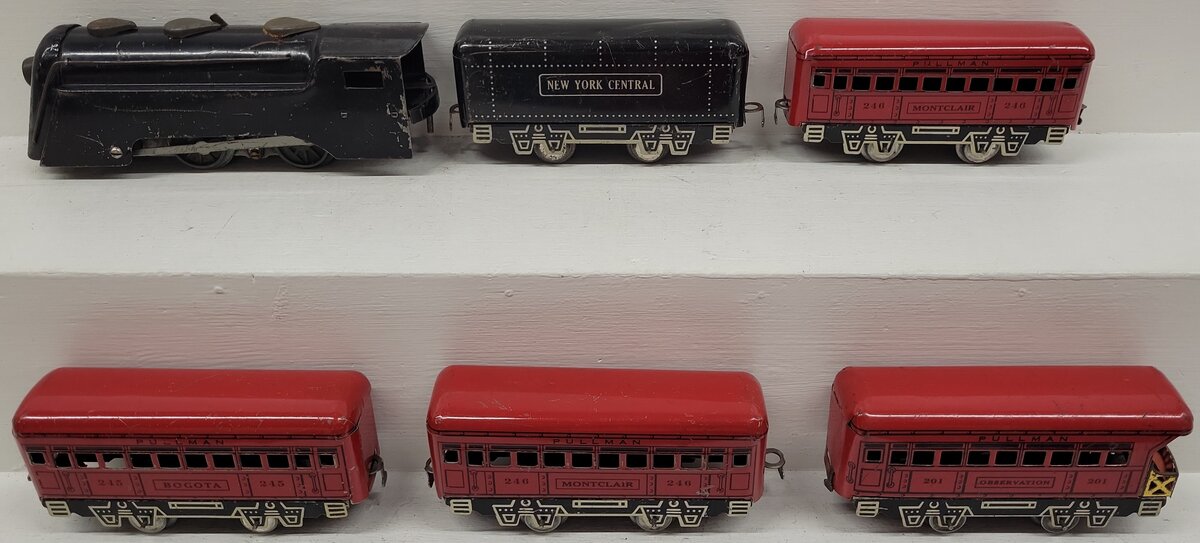 Marx 3893 Vintage O NYC 0-4-0 Steam Locomotive w/ Tender & Passenger Cars/Box
