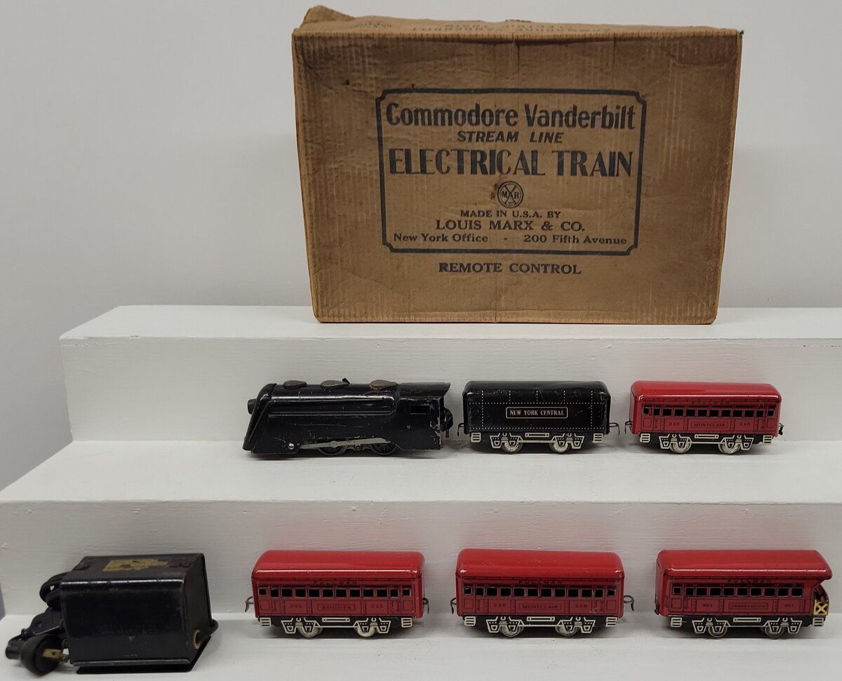 Marx 3893 Vintage O NYC 0-4-0 Steam Locomotive w/ Tender & Passenger Cars/Box