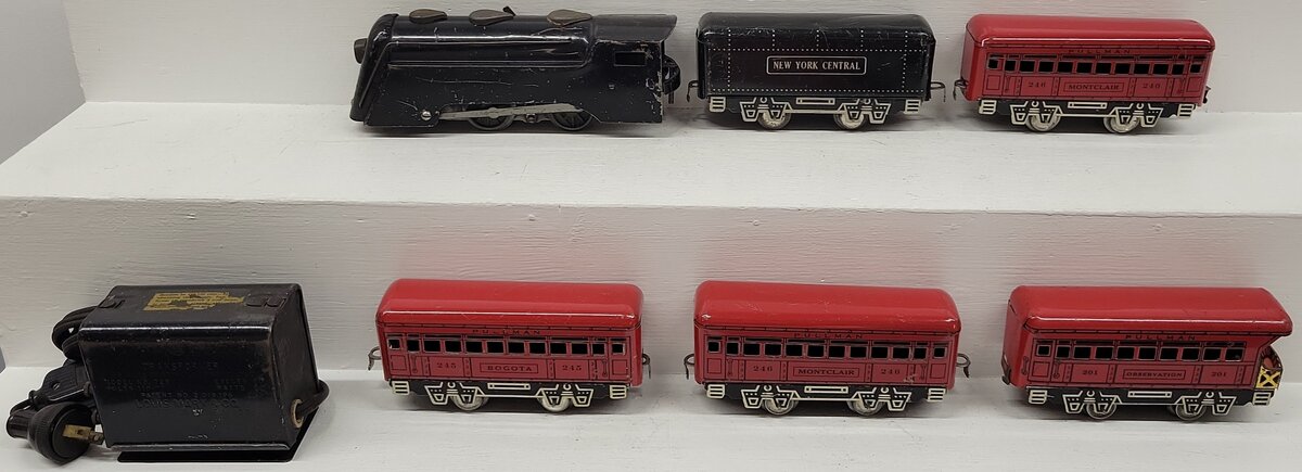 Marx 3893 Vintage O NYC 0-4-0 Steam Locomotive w/ Tender & Passenger Cars/Box