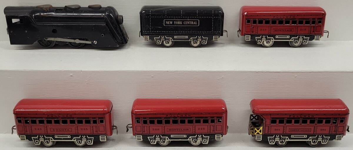 Marx 3893 Vintage O NYC 0-4-0 Steam Locomotive w/ Tender & Passenger Cars/Box