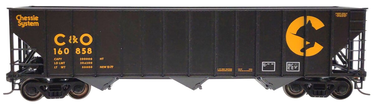 Bowser 40636 HO Scale C&O/Chessie 100-Ton Hopper #160858 LN/Box