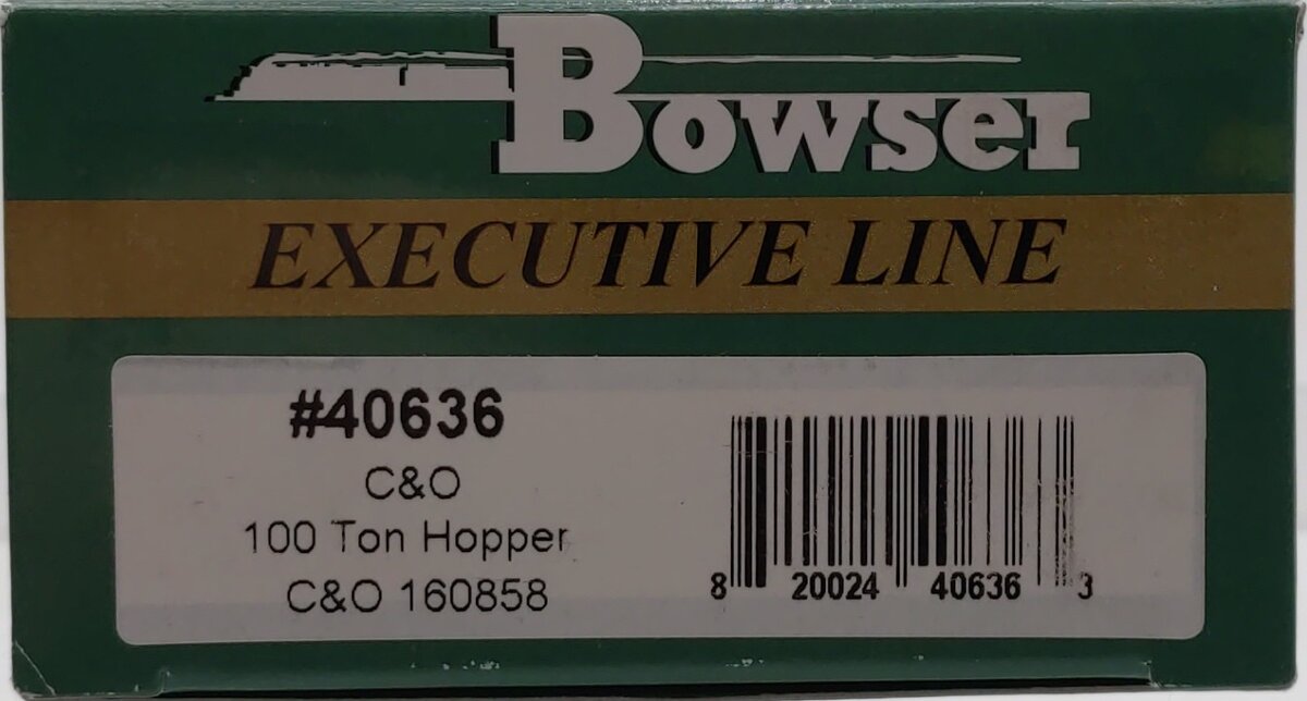 Bowser 40636 HO Scale C&O/Chessie 100-Ton Hopper #160858 LN/Box