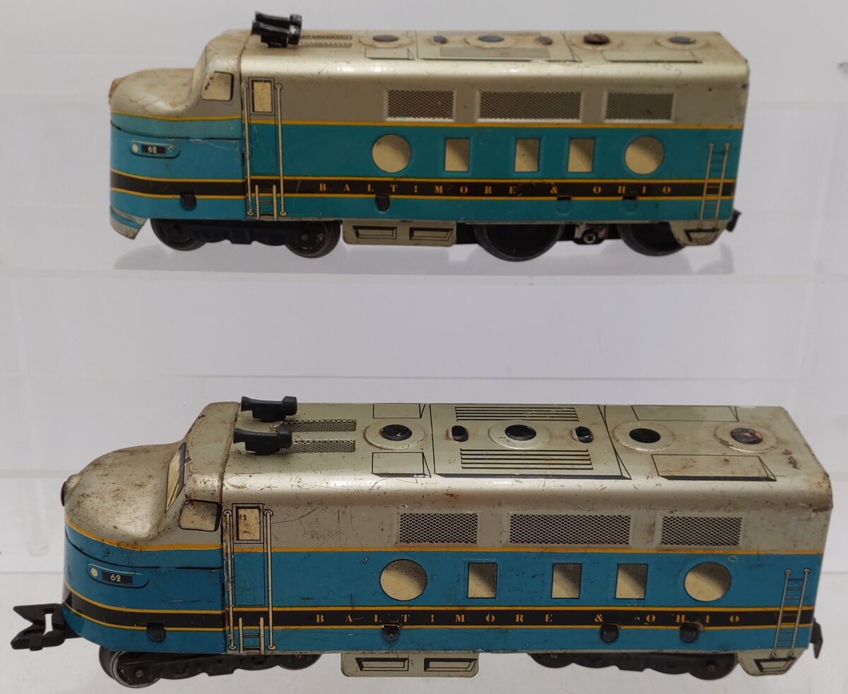 Marx 62 Vintage O Gauge Baltimore & Ohio F-3 AA Diesel Locomotives VG