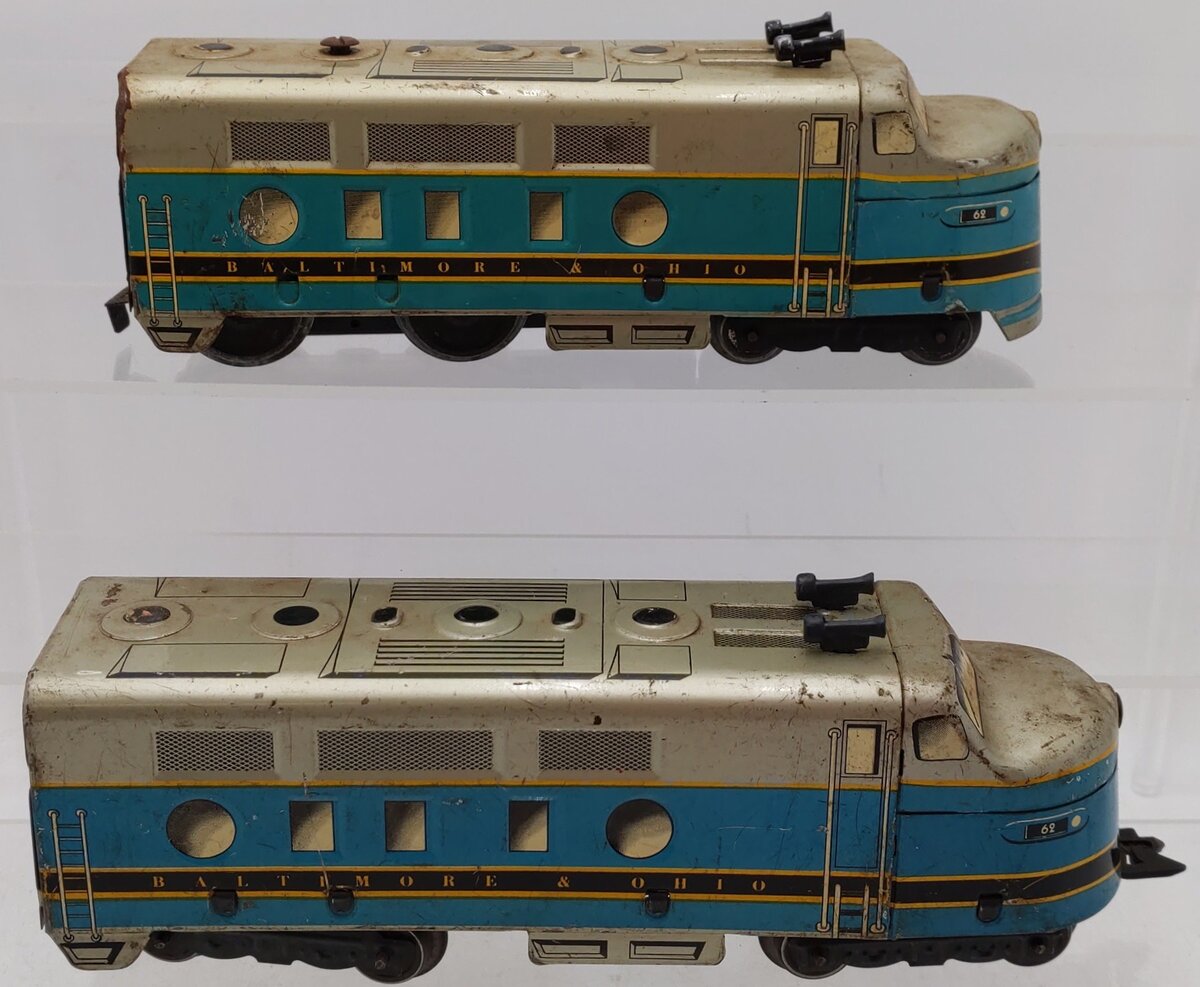 Marx 62 Vintage O Gauge Baltimore & Ohio F-3 AA Diesel Locomotives VG
