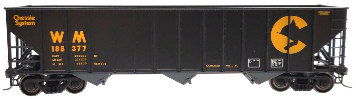 Bowser 40703 HO Scale Chessie WM 100T Hopper #188377 LN/Box