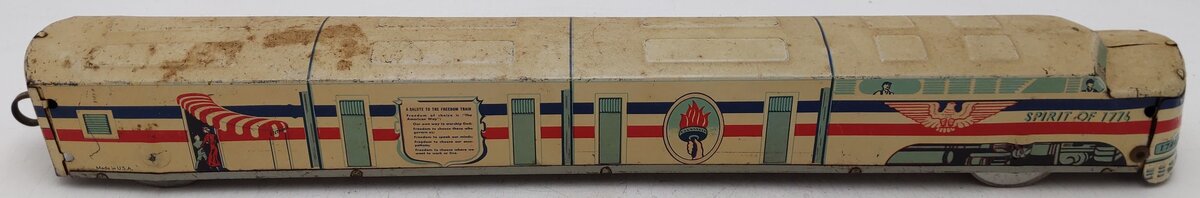 Vintage Custom Gauge American Freedom Train Wind Up Diesel Locomotive #1776 VG
