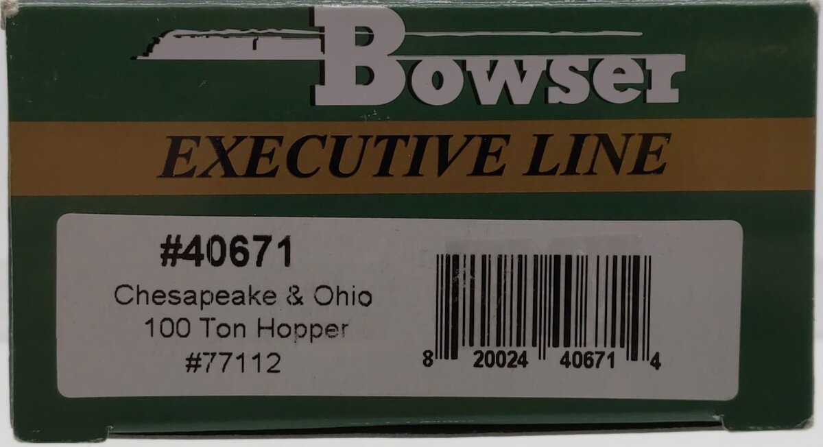 Bowser 40671 HO Chesapeake & Ohio 100-Ton 3-Bay Hopper #77112 LN/Box
