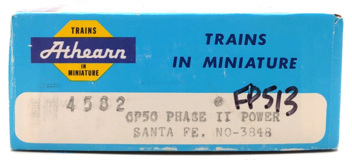Athearn 4582 HO Scale Santa Fe Powered GP50 Diesel Locomotive #3848 EX/Box