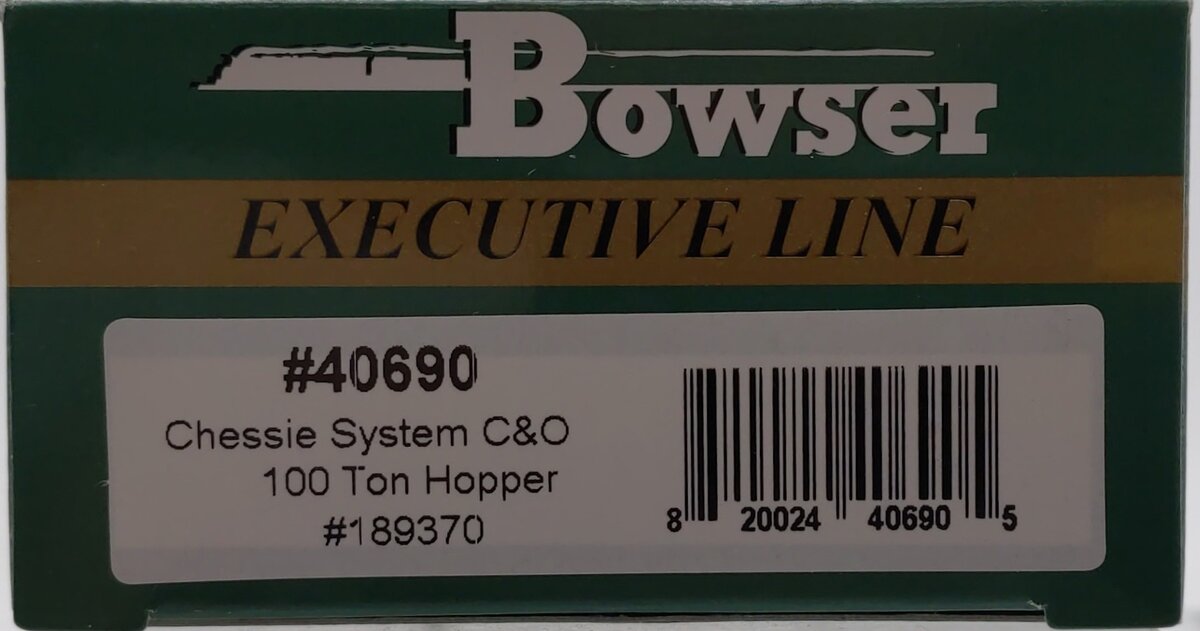 Bowser 40690 HO Scale Chessie/C&O 100T Hopper Car #189370 LN/Box