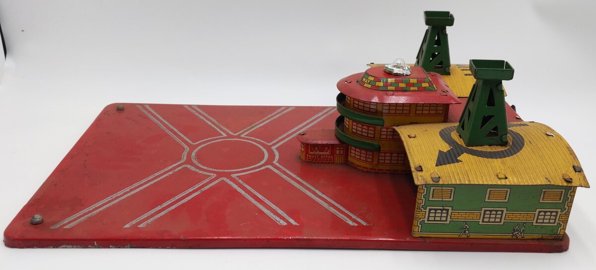 Marx Prewar 1930's Tin Plate Sky Way 'Main Street Airport' VG