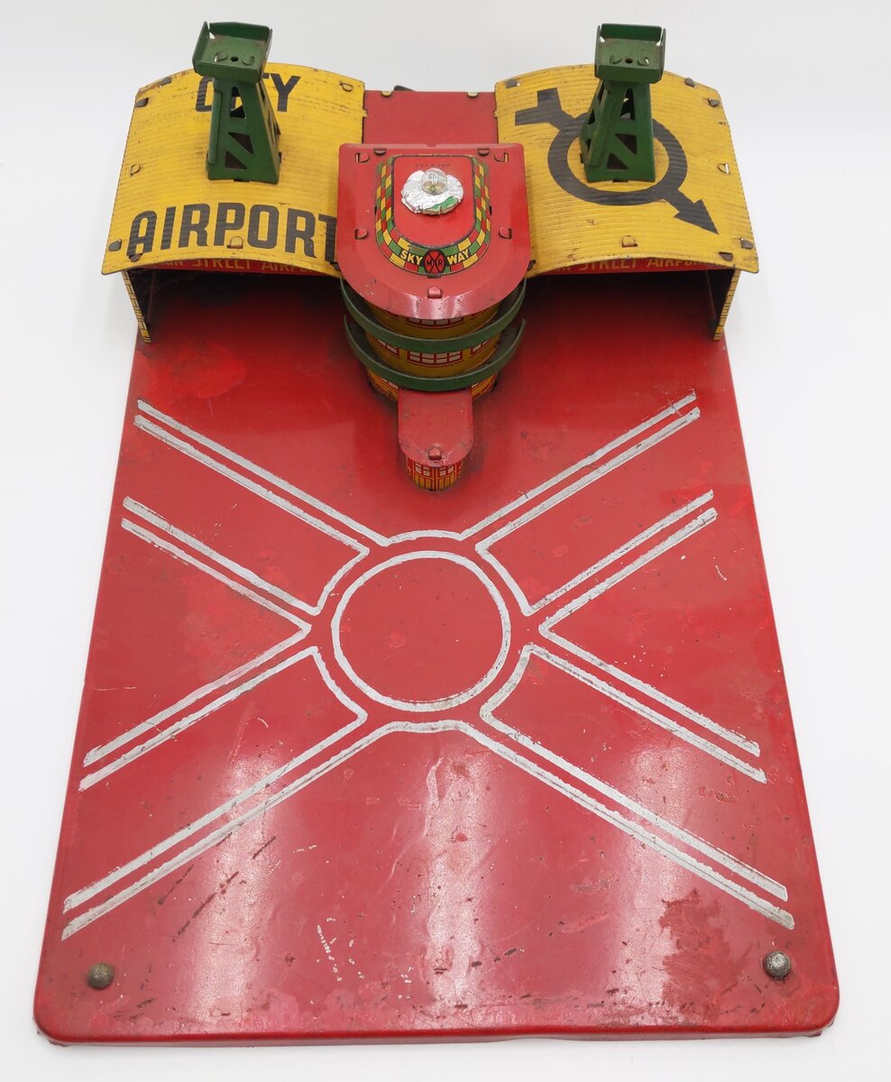 Marx Prewar 1930's Tin Plate Sky Way 'Main Street Airport' VG