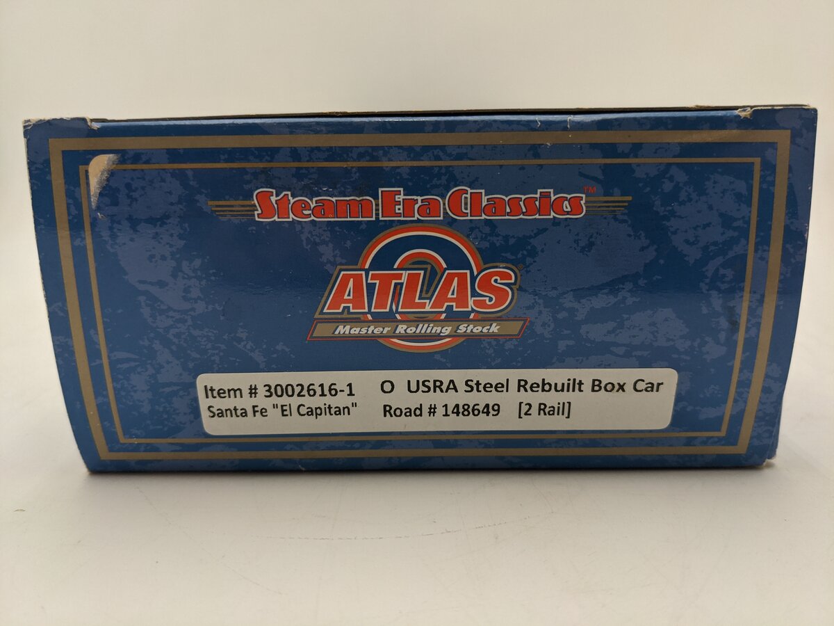 Atlas 3002616-1 O Atchison Topeka Santa Fe USRA Steel Boxcar #148649 2-Rail LN/Box
