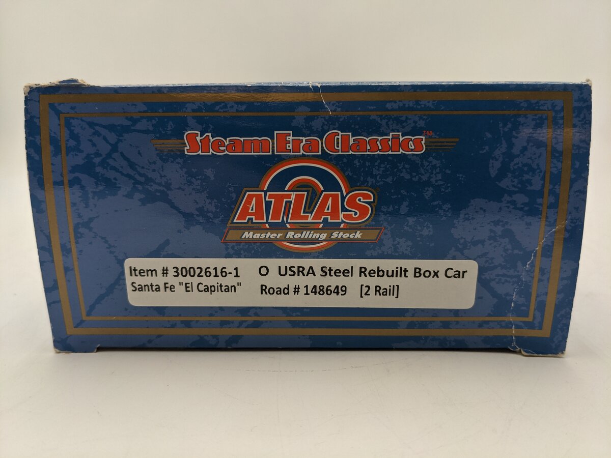 Atlas 3002616-1 O Atchison Topeka Santa Fe USRA Steel Boxcar #148649 2-Rail LN/Box