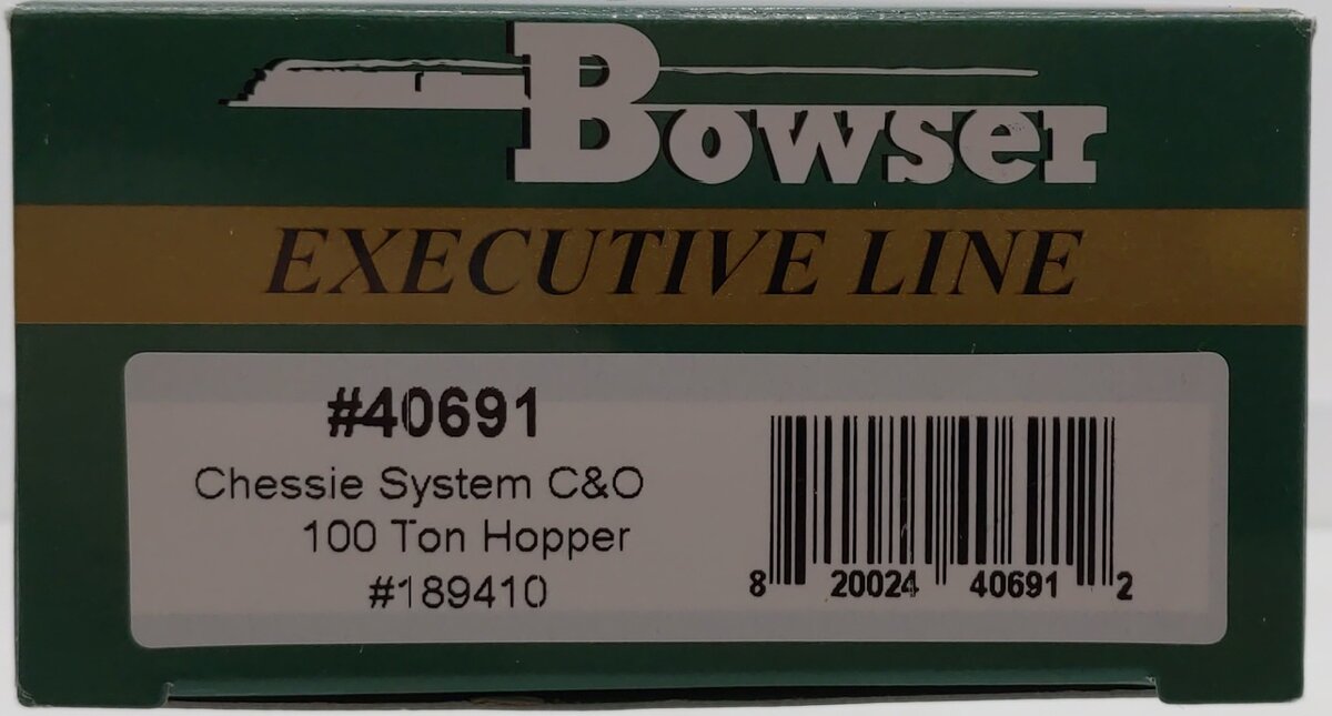 Bowser 40691 HO Scale Chessie/C&O 100T Hopper Car #189410 LN/Box