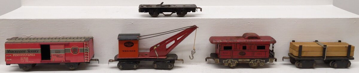 Marx O Gauge Prewar Tin Plate Freight Cars #37956,550,694,563 [5] VG