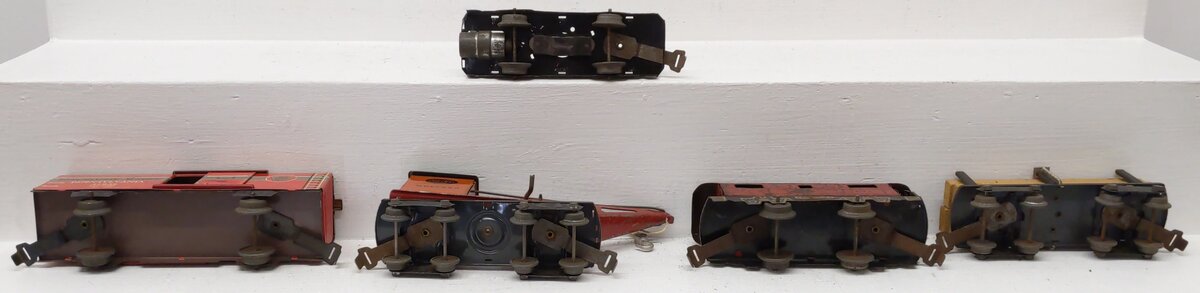 Marx O Gauge Prewar Tin Plate Freight Cars #37956,550,694,563 [5] VG