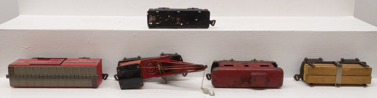Marx O Gauge Prewar Tin Plate Freight Cars #37956,550,694,563 [5] VG