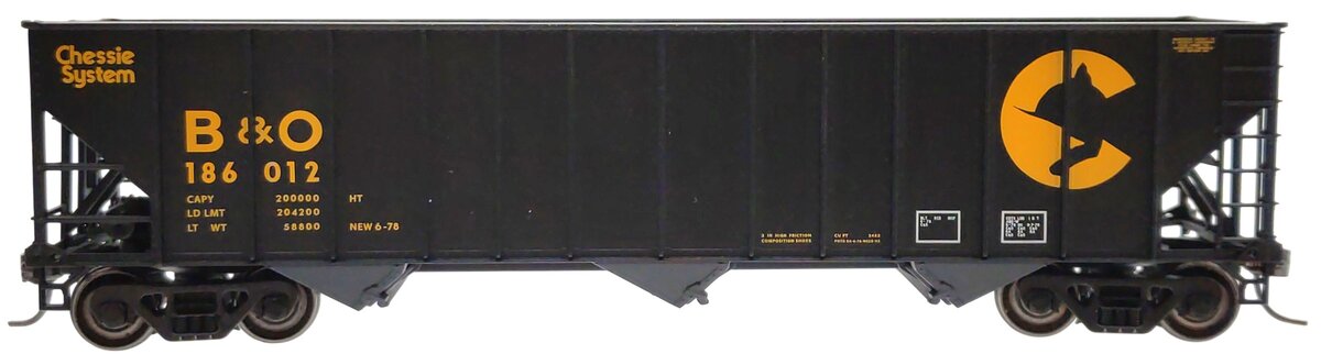 Bowser 40693 HO Scale Chessie/B&O 100T Hopper Car #186012 LN/Box