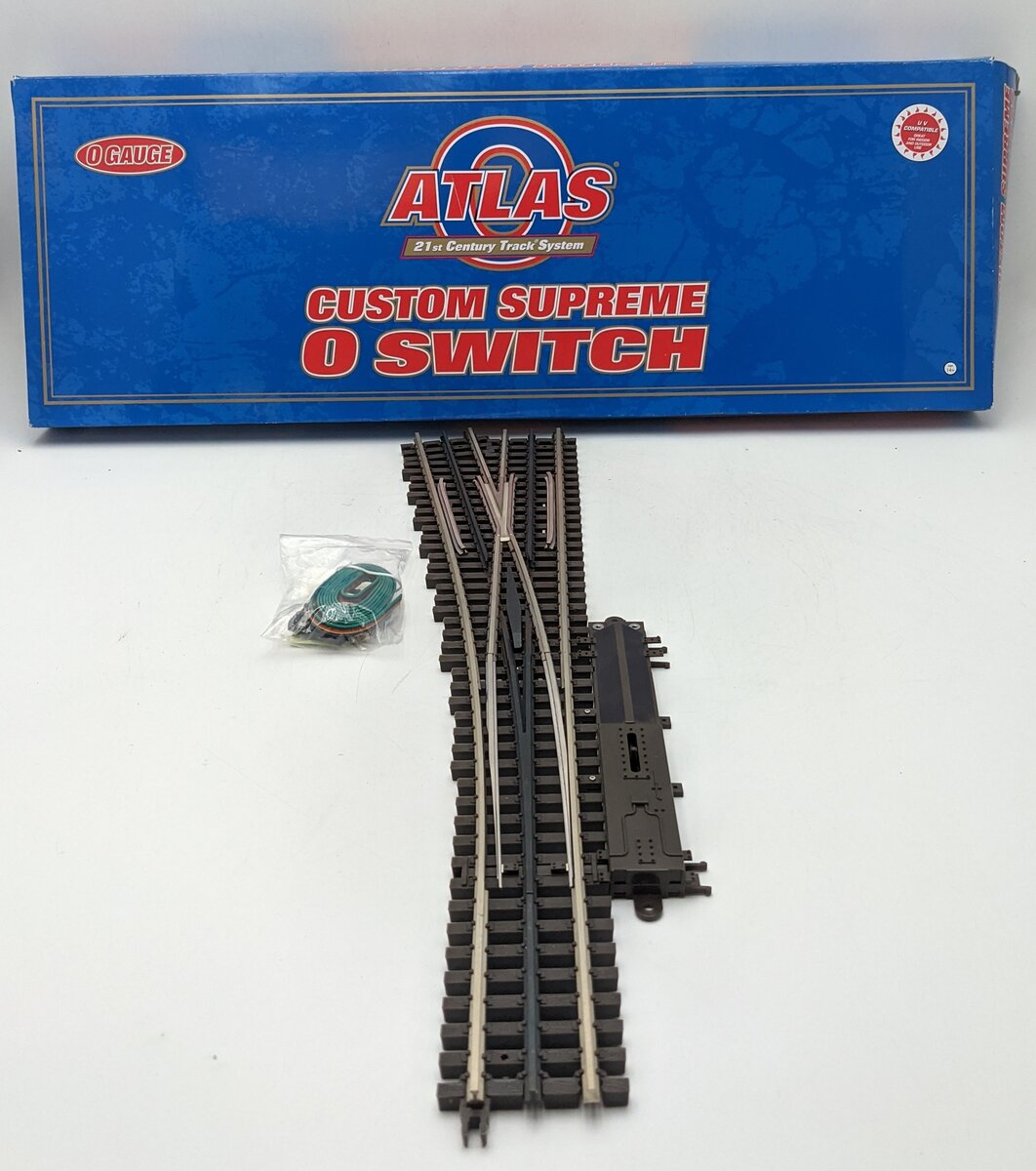 Atlas 6024 O Gauge Nickel Silver Left Hand Remote Switch Turnout #5 EX/Box