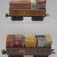 Marx 552 & 552G Vintage O Rock Island Lithographed Tin Gondolas [2] VG