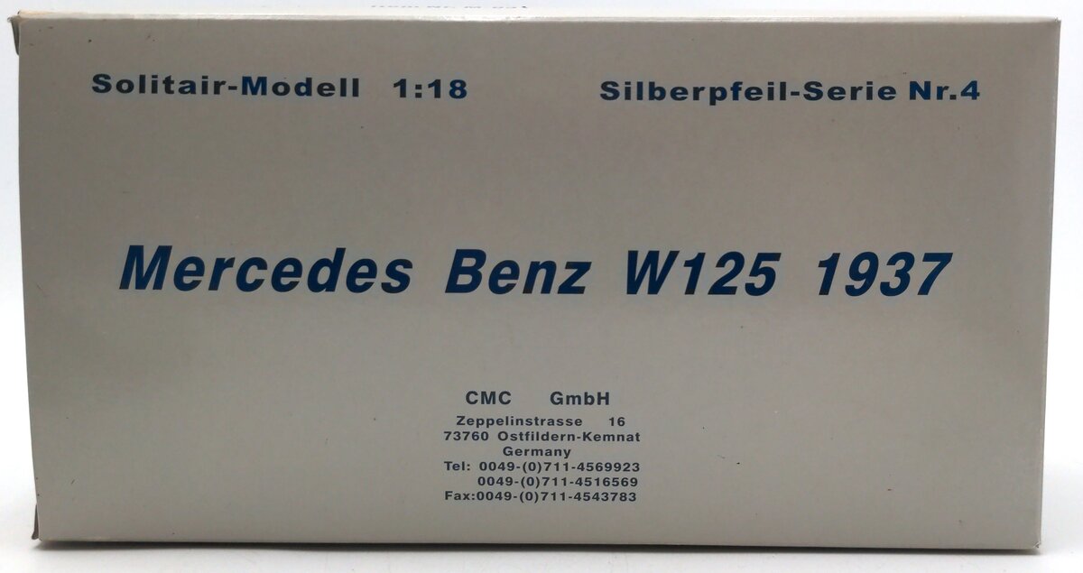 CMC M-031 1:18 Scale Mercedes Benz W125 1937 Diecast Model LN/Box