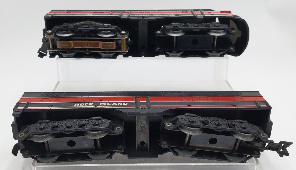 Marx 99 Vintage O Gauge Rock Island EMD E7 AB Diesel Locomotive Set VG