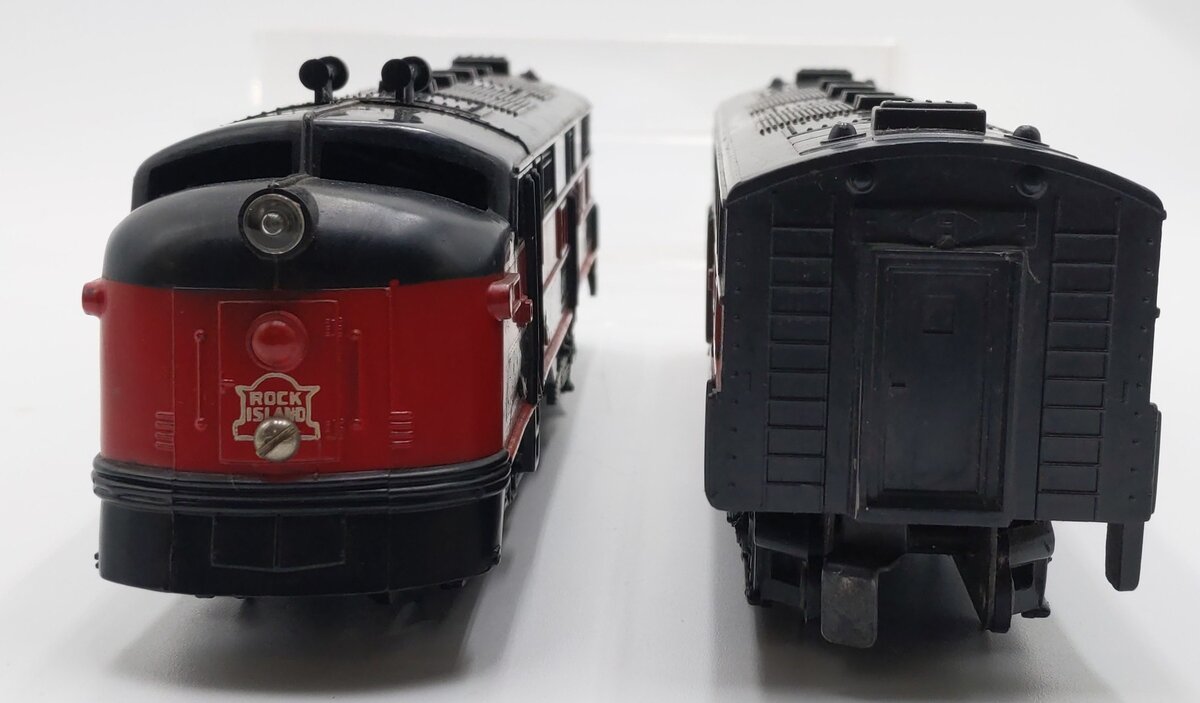 Marx 99 Vintage O Gauge Rock Island EMD E7 AB Diesel Locomotive Set VG
