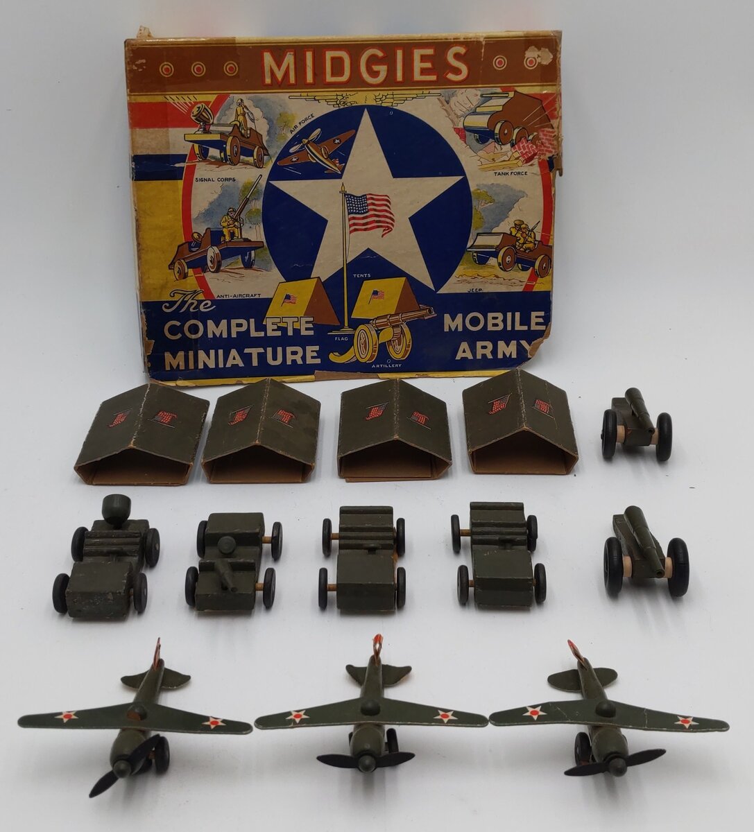 Jaymar Vintage Complete Miniature Mobile Army VG/Box