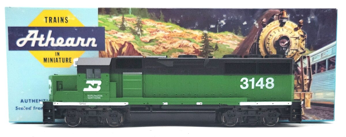 Athearn 4633 HO Burlington Northern GP-50 Powered Diesel Locomotive #3148 EX/Box