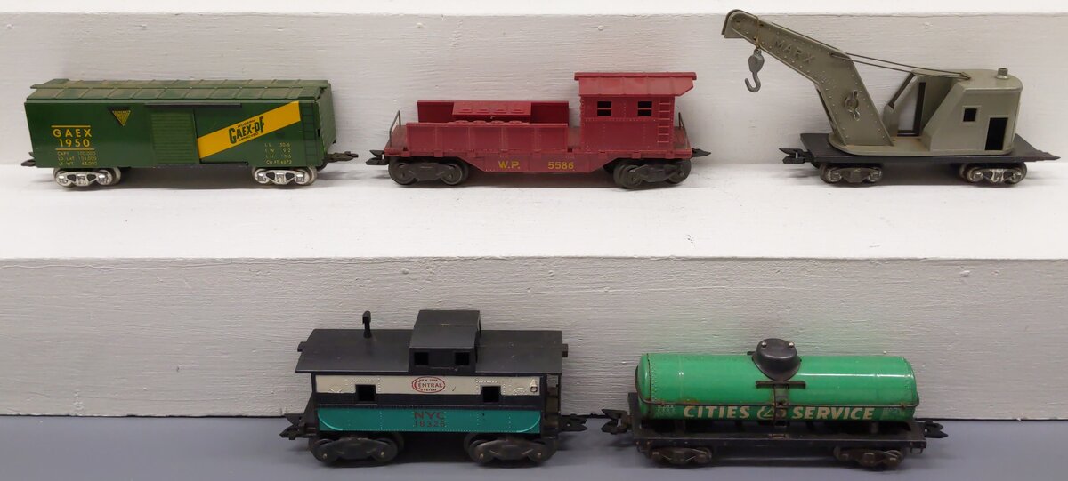Marx O Gauge Vintage Freight Cars #1950,5586,18326,2532 [5] VG