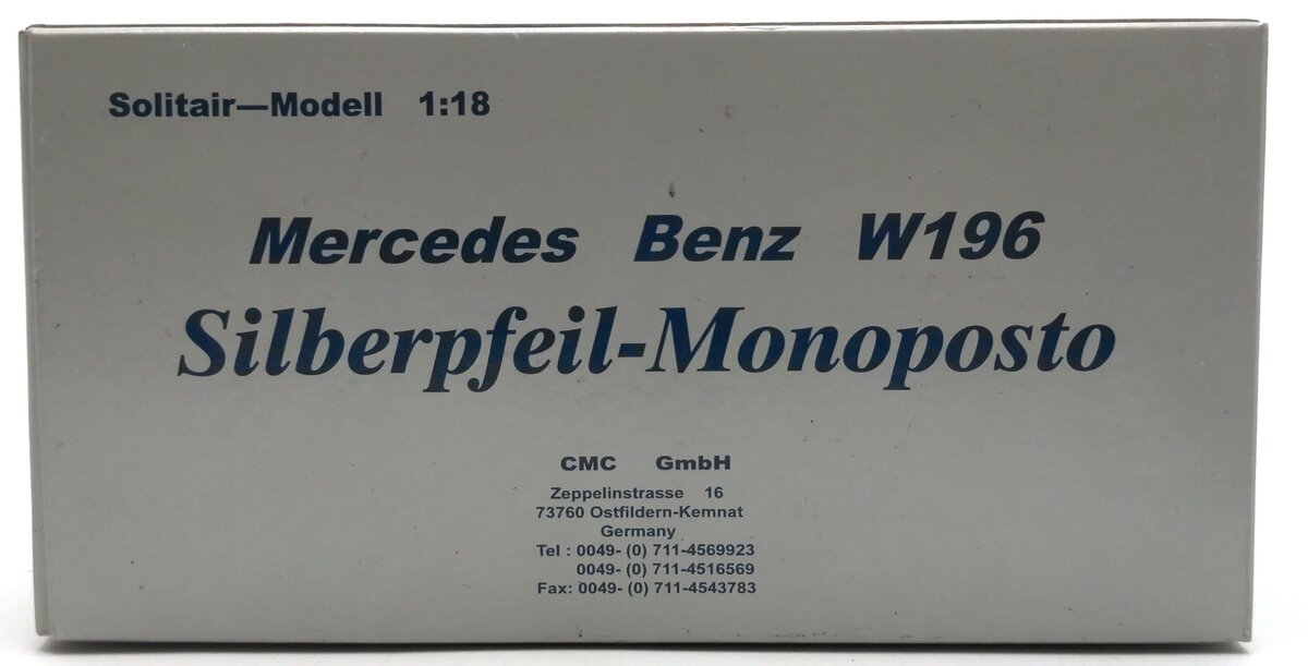 CMC M-006 1:18 Scale Mercedes Benz W196 Silberpfeil Monoposto Diecast Model LN/Box