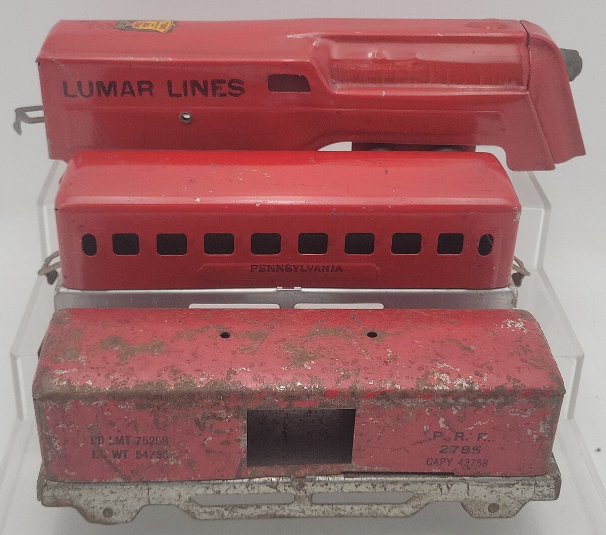 Lumar Lines Vintage Pressed Steel Passenger Set VG