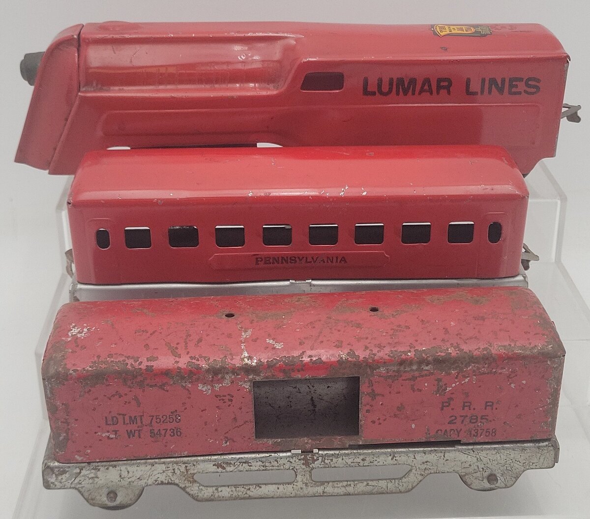 Lumar Lines Vintage Pressed Steel Passenger Set VG