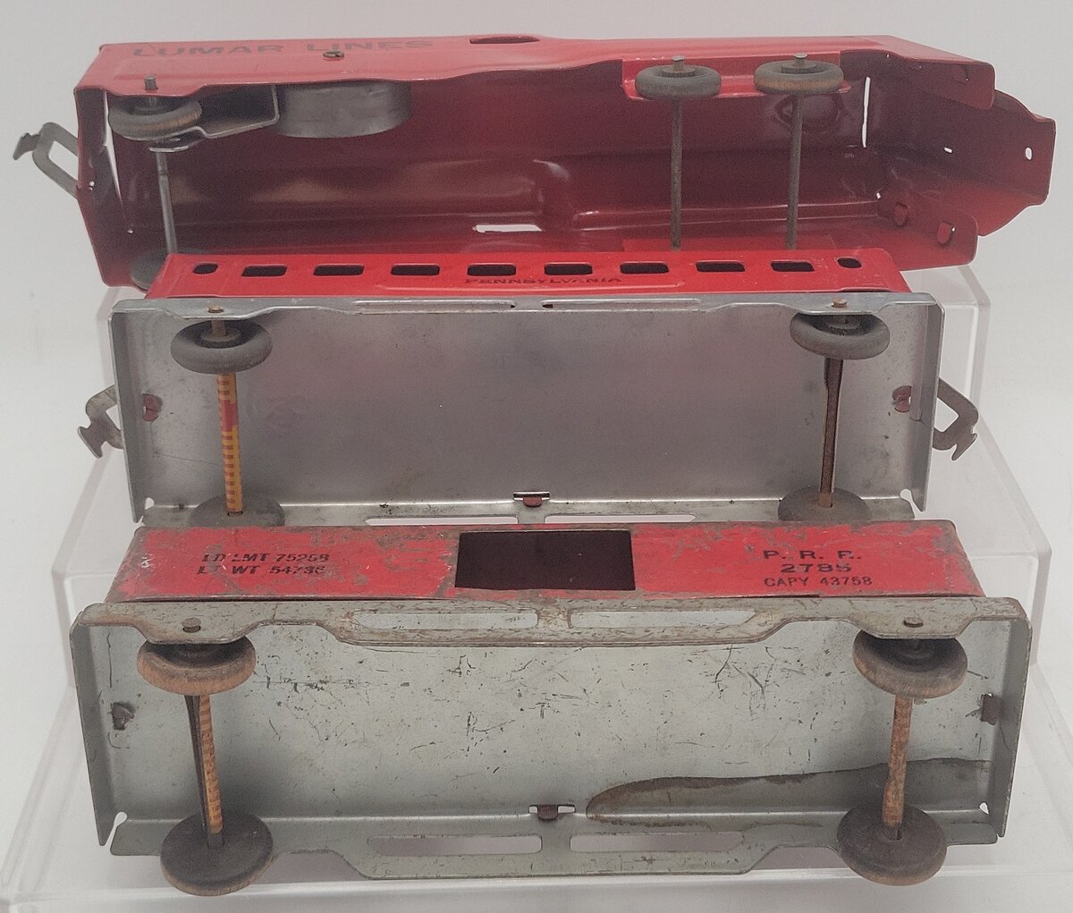 Lumar Lines Vintage Pressed Steel Passenger Set VG