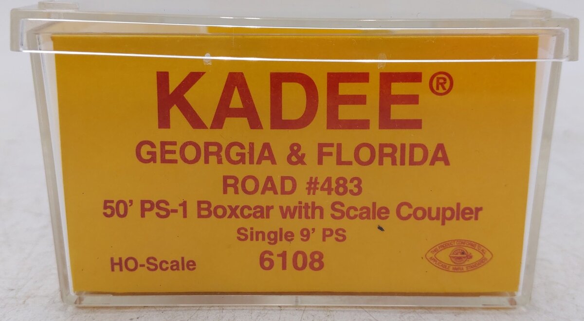 Kadee 6108 HO Scale Georgia & Florida 50' PS-1 Boxcar w/ Scale Coupler #483 EX/Box