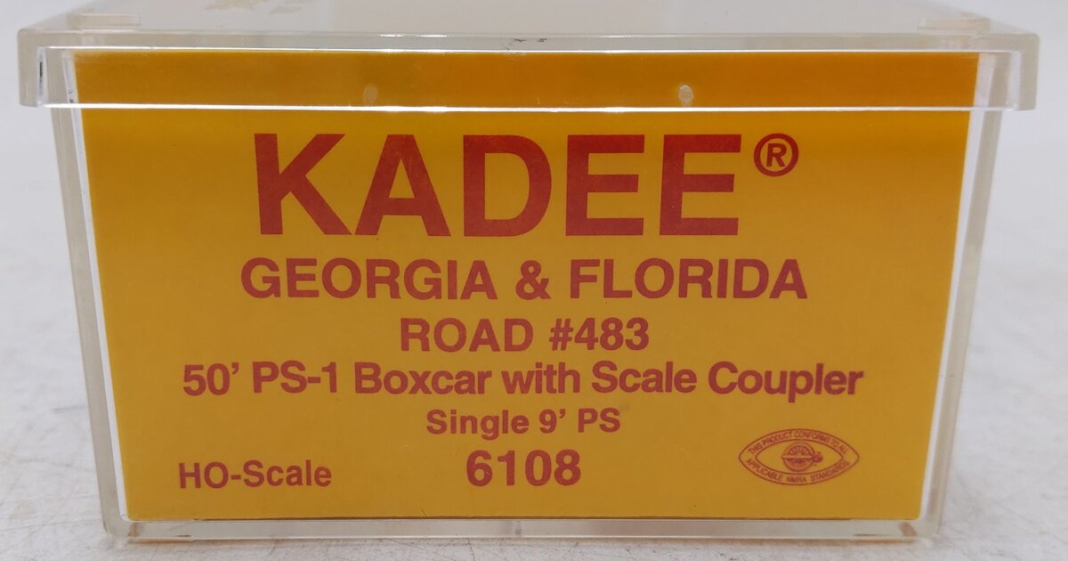 Kadee 6108 HO Scale Georgia & Florida 50' PS-1 Boxcar w/ Scale Coupler #483 EX/Box