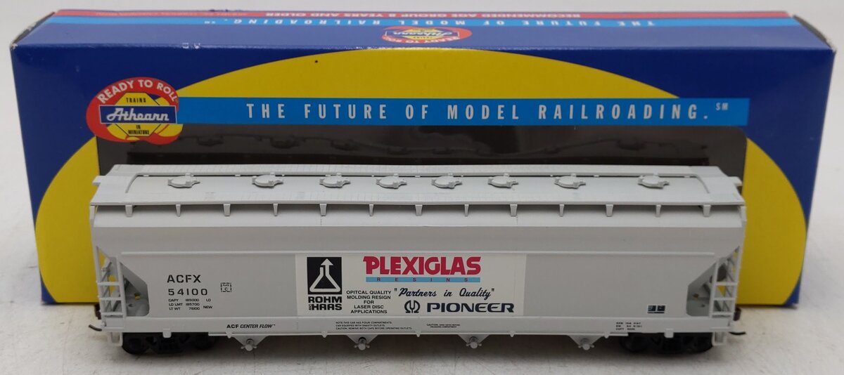 Athearn 7204 HO Scale Plexiglas ACF Centerflow Hopper #54100 EX/Box