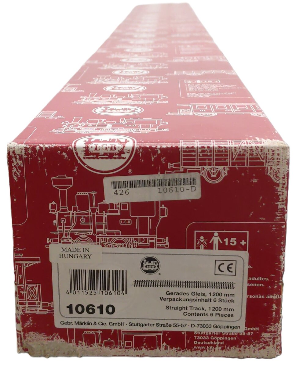 LGB 10610 G Scale 48" Straight Track (5) EX/Box