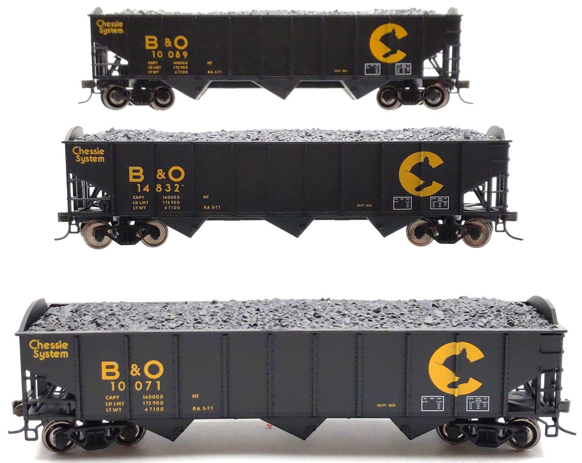 Atlas 20000462 HO Chessie/B&O AAR 70T 3 Bay Open Hoppers (Pack of 3) LN/Box