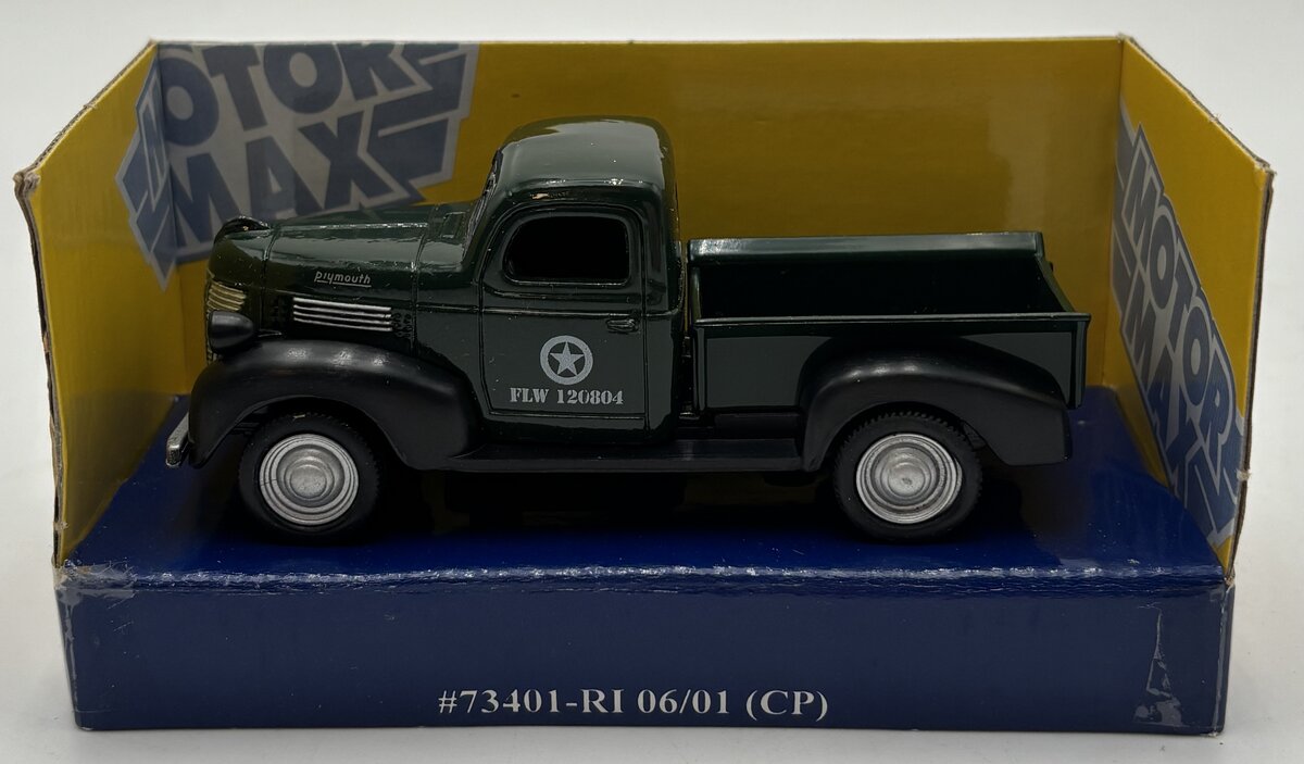 Motor Max 73401 1:43 U.S. Army 1941 Plymouth Truck Military Vehicle EX/Box