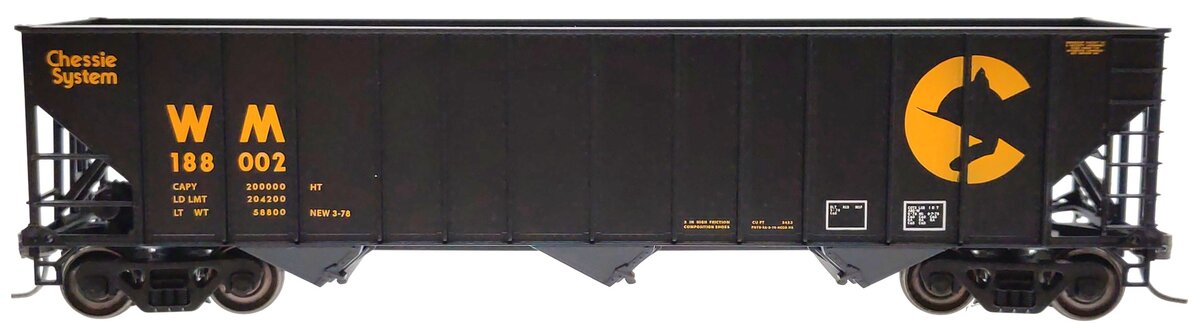Bowser 40698 HO Chessie System Western Maryland 100-Ton 3-Bay Hopper #188002 LN/Box