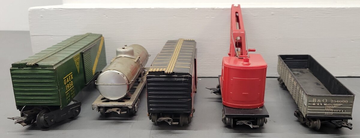 Marx O Gauge Vintage Freight Cars #254000,256,1950,9100,3550 [5] VG